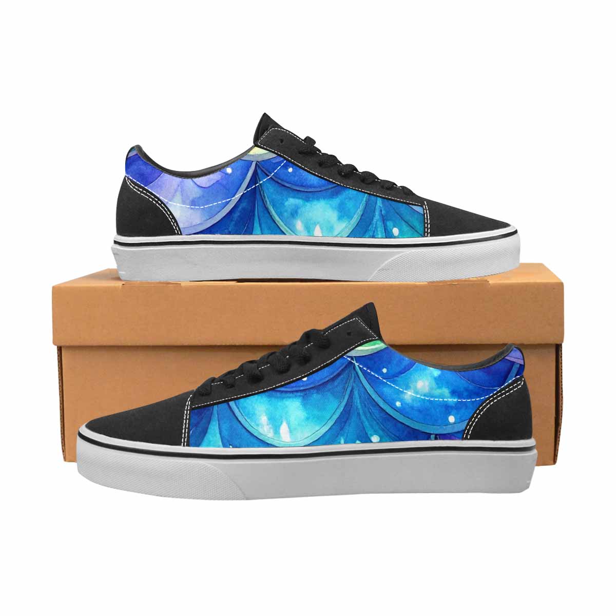 WOMEN'S Mermaid Scale Canvas Lace-Up Grunge Custom Sneakers