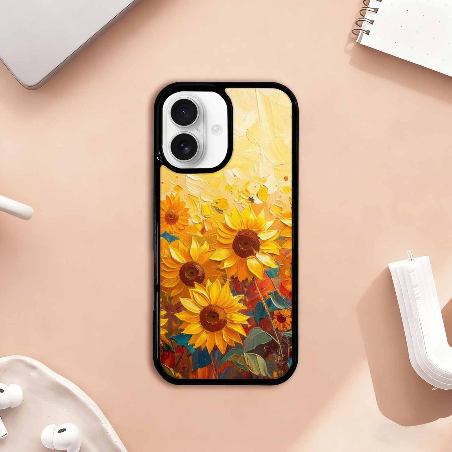 iPhone 17 Case — Impressionist Sunflower Brushstroke Pattern Floral, Original Design Phone Case