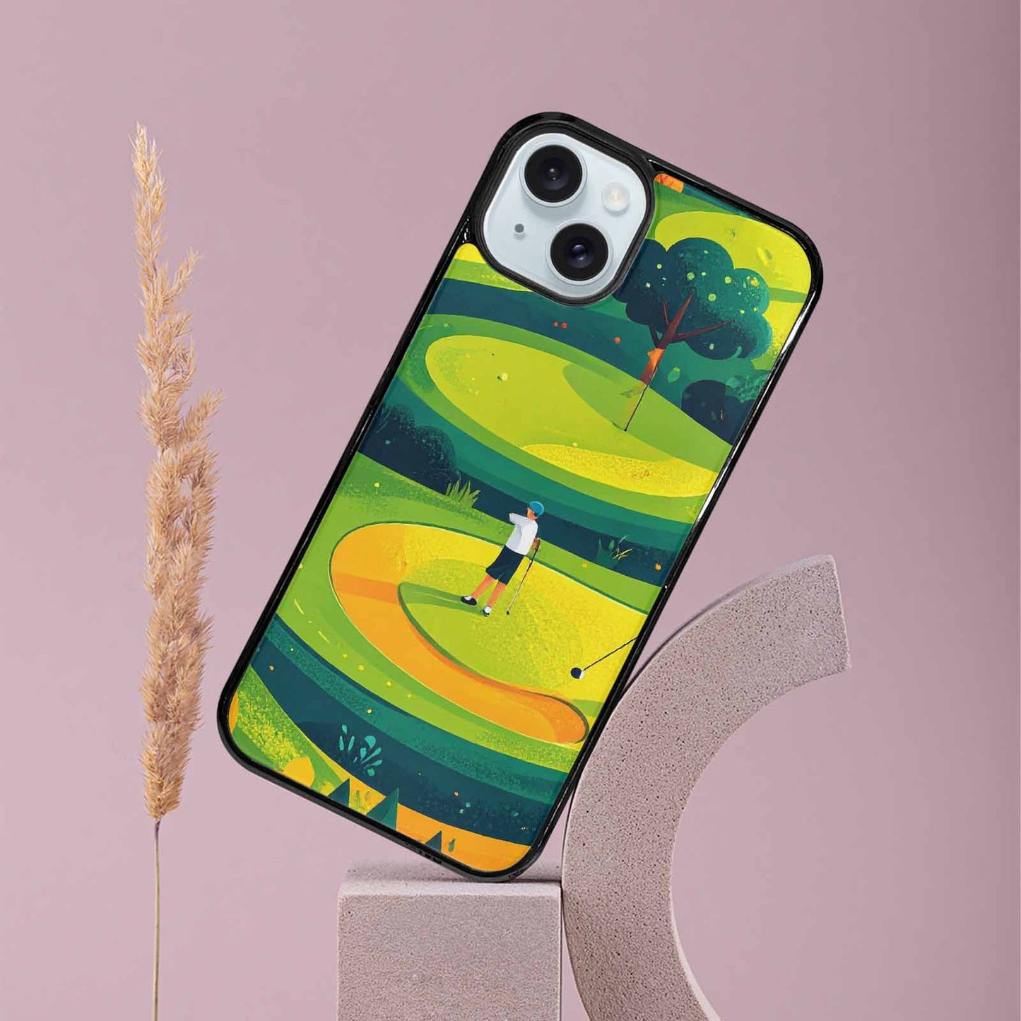 iPhone 15 Plus Case — Golf Cartoon Art Pattern, Original Design Phone Case