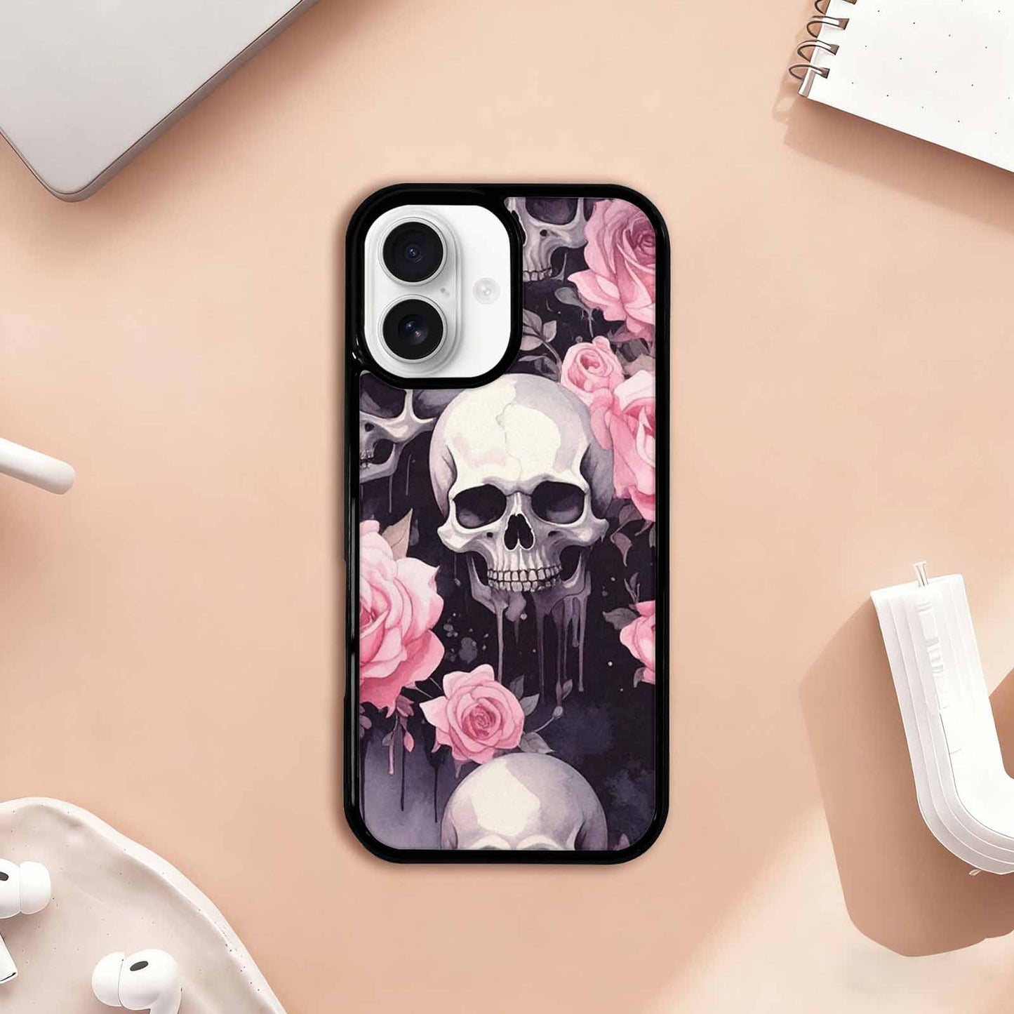 iPhone 17 Case — Skull Dark Art Gothic Print Gothic, Custom Made Phone Cover