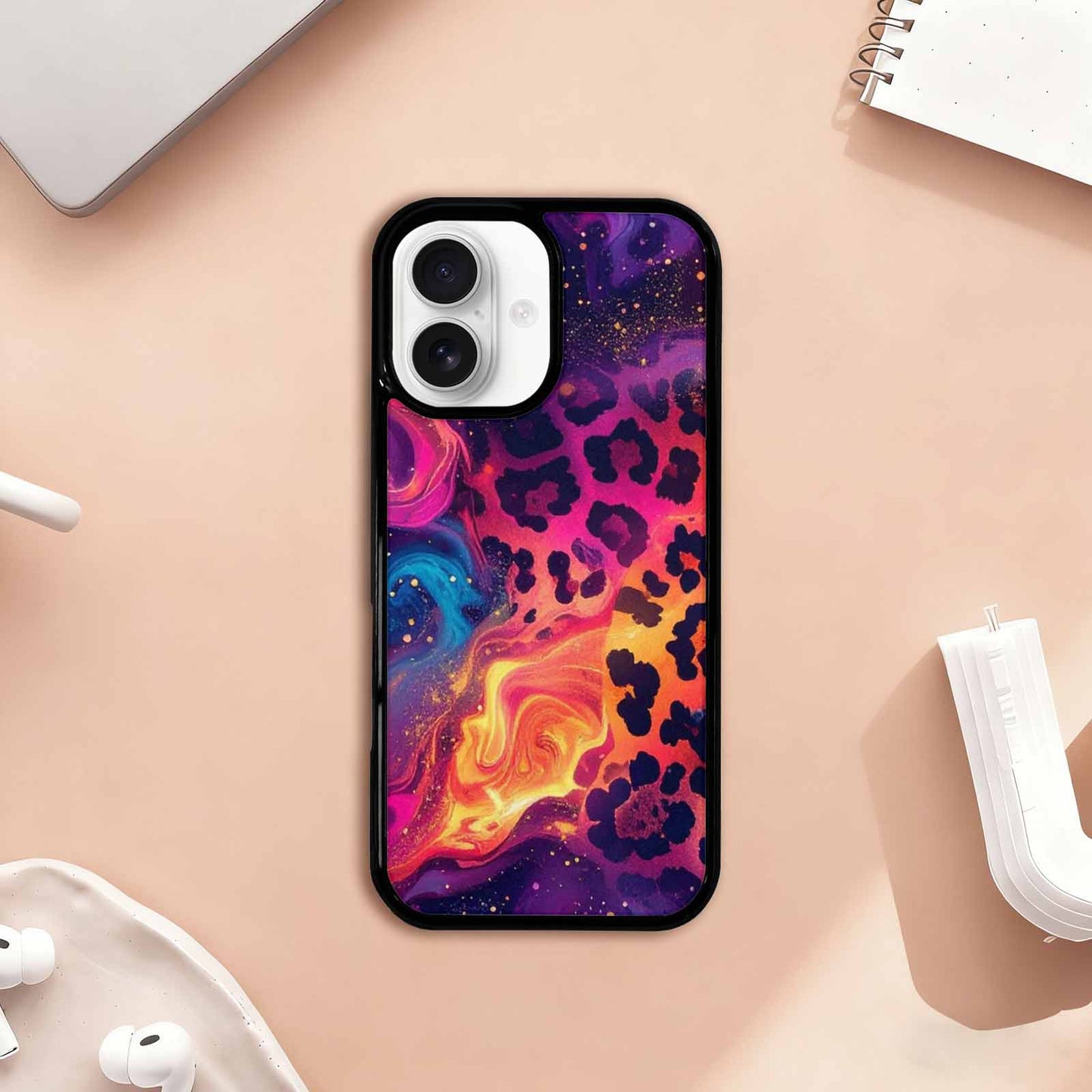 iPhone 17 Case — Leopard Print Galaxy Seamless Animal Print, Unique Phone Case Design