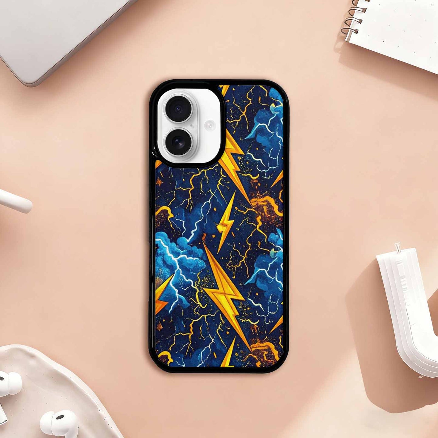 iPhone 17 Case — Small Lightning Bolt Randomly Original Art, Custom Designed Case Cover