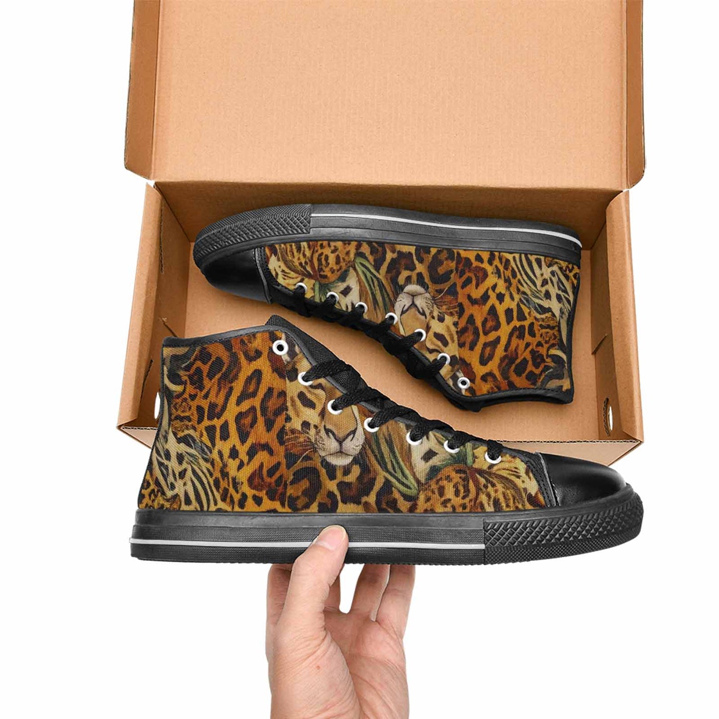 MEN'S Animal Print High Top Canvas Neon Fantasy Custom Sneakers