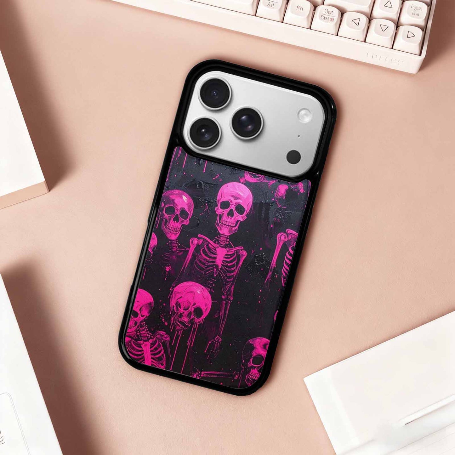 iPhone 17 Pro Case — Skeletons Neon Pink Glowskelet Svd Original, Unique Phone Case Design
