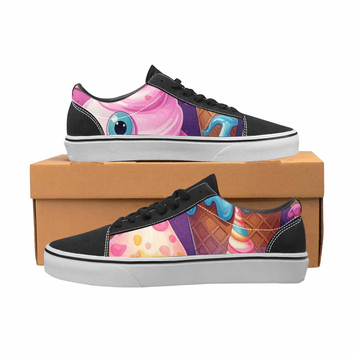 WOMEN'S Melting Icecream Cone Monster Canvas Lace-Up Y2K Shoes