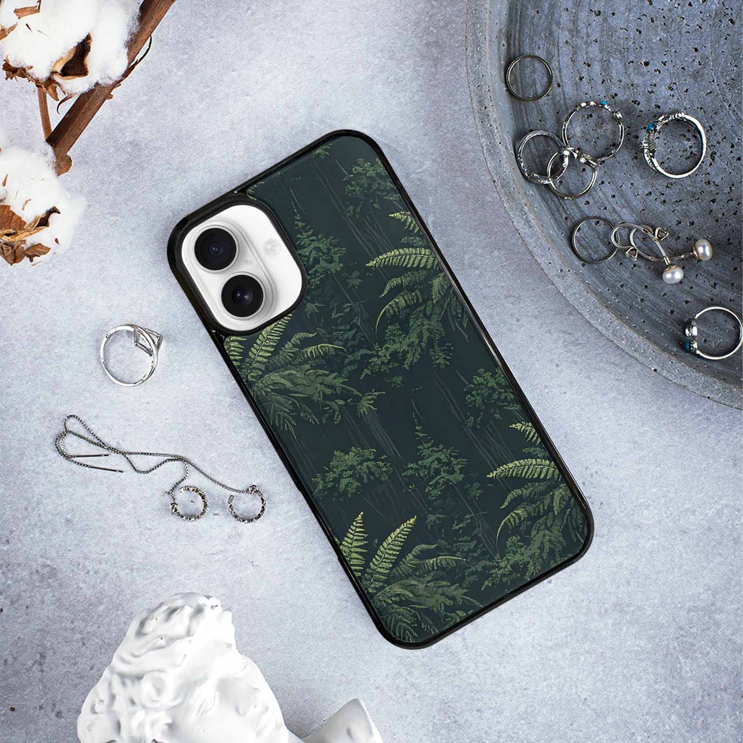 iPhone 16 Plus Case — Seamless Pattern Ancient Redwood Forest Giant, Unique Phone Case Design