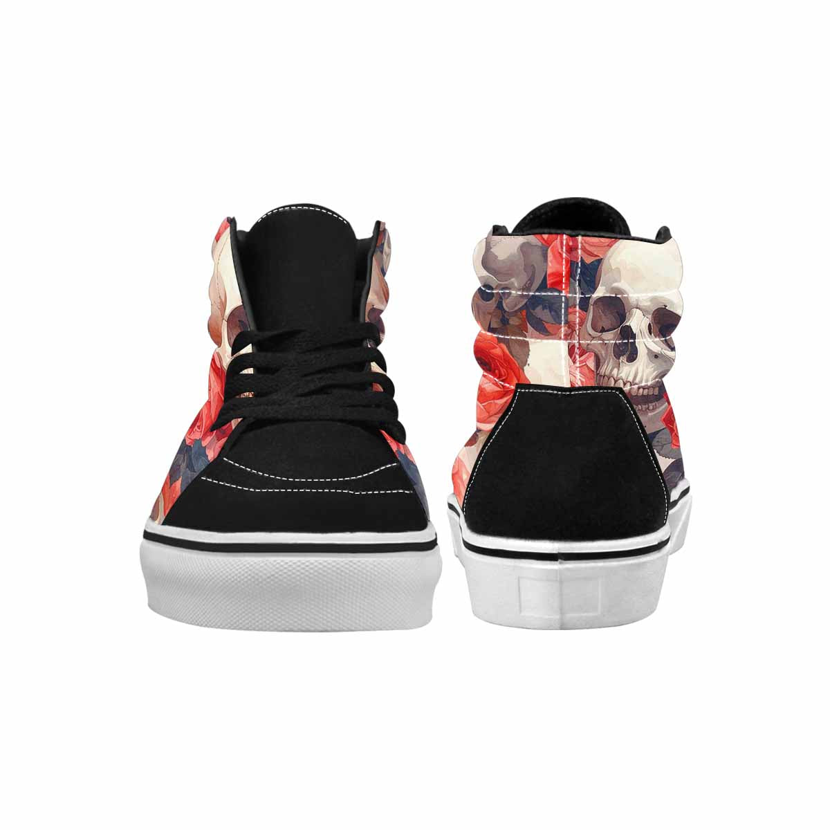 WOMEN'S Skulls Roses Soft Airbrush High Top Canvas Aesthetic Custom Sneakers
