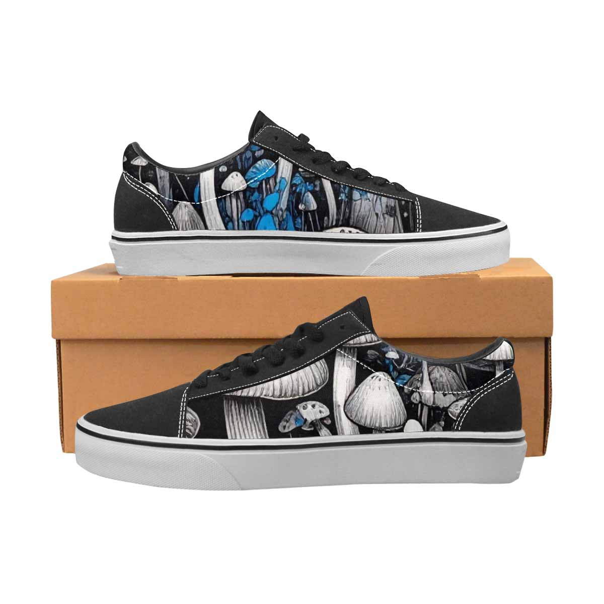 WOMEN'S Mushrooms (general) Lace-Up Canvas Neon Fantasy Custom Shoes