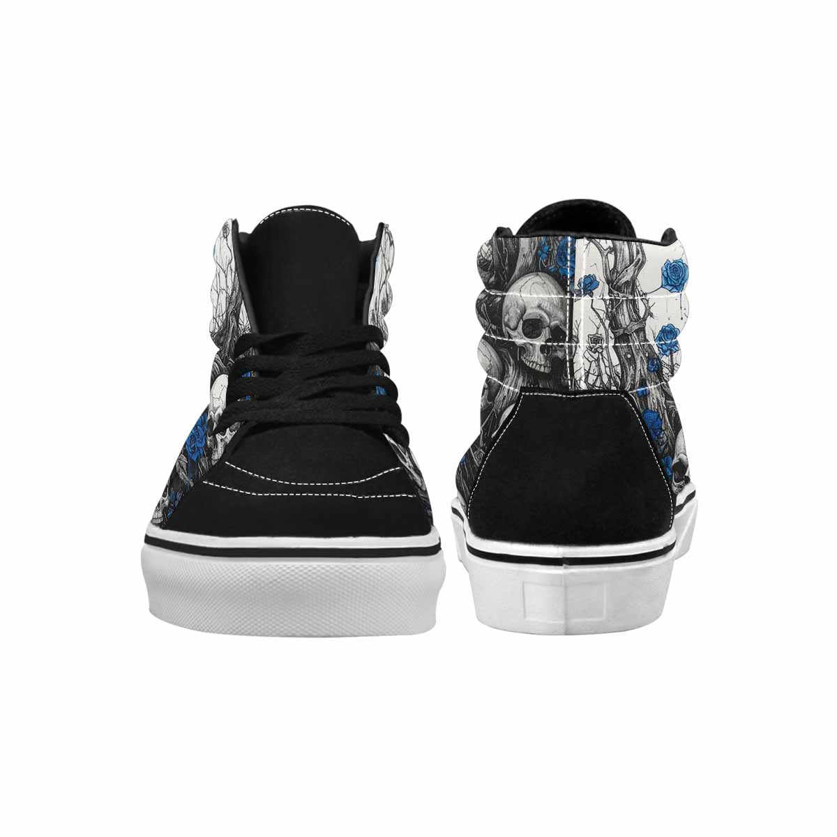 MEN'S Skull Roses High Top Canvas Neon Fantasy Custom Shoes