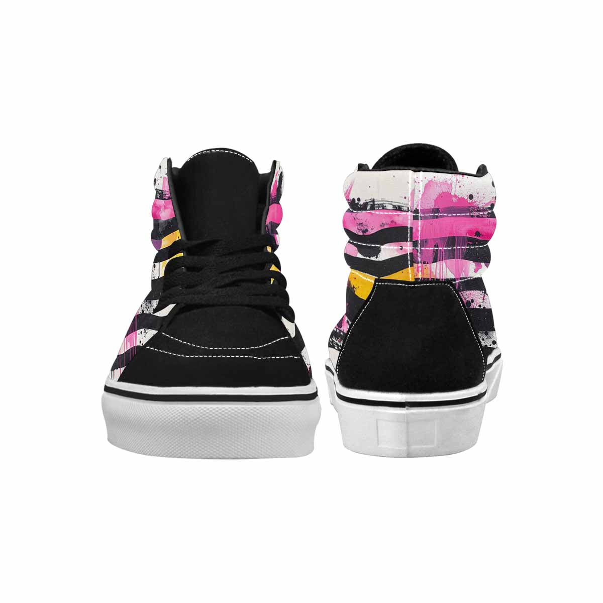 MEN'S Zebra Stripe Burst High Top Canvas Kaleidoscope Custom Sneakers