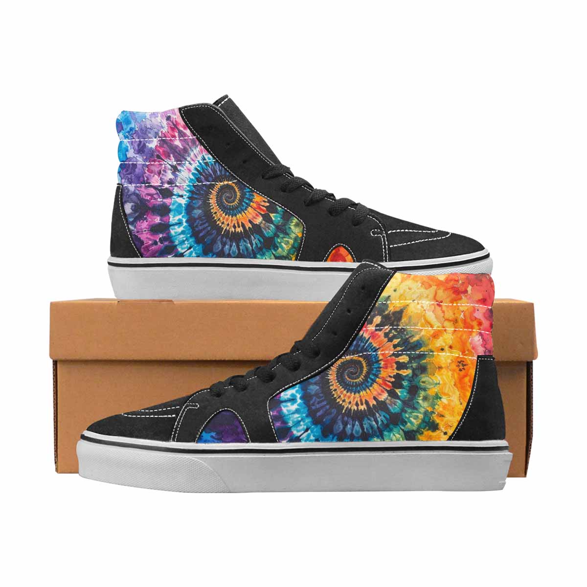 Tie Dye Blue Ink Streetwear Canvas Shoes | Women's | Freaky Shoes®