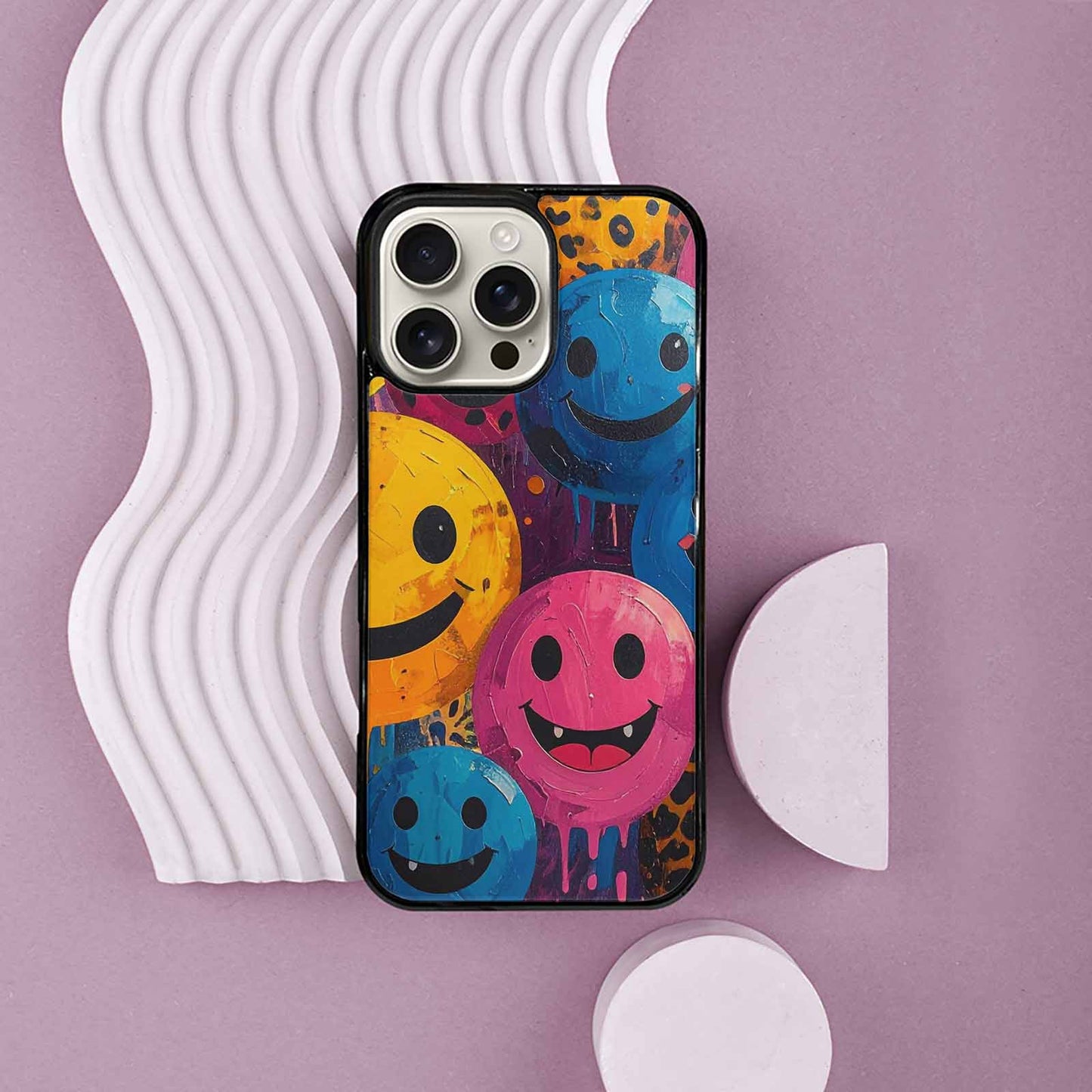 iPhone 16 Pro Max Case — Smiley Faces Animal Printsmile Prk, Custom Print Case Cover
