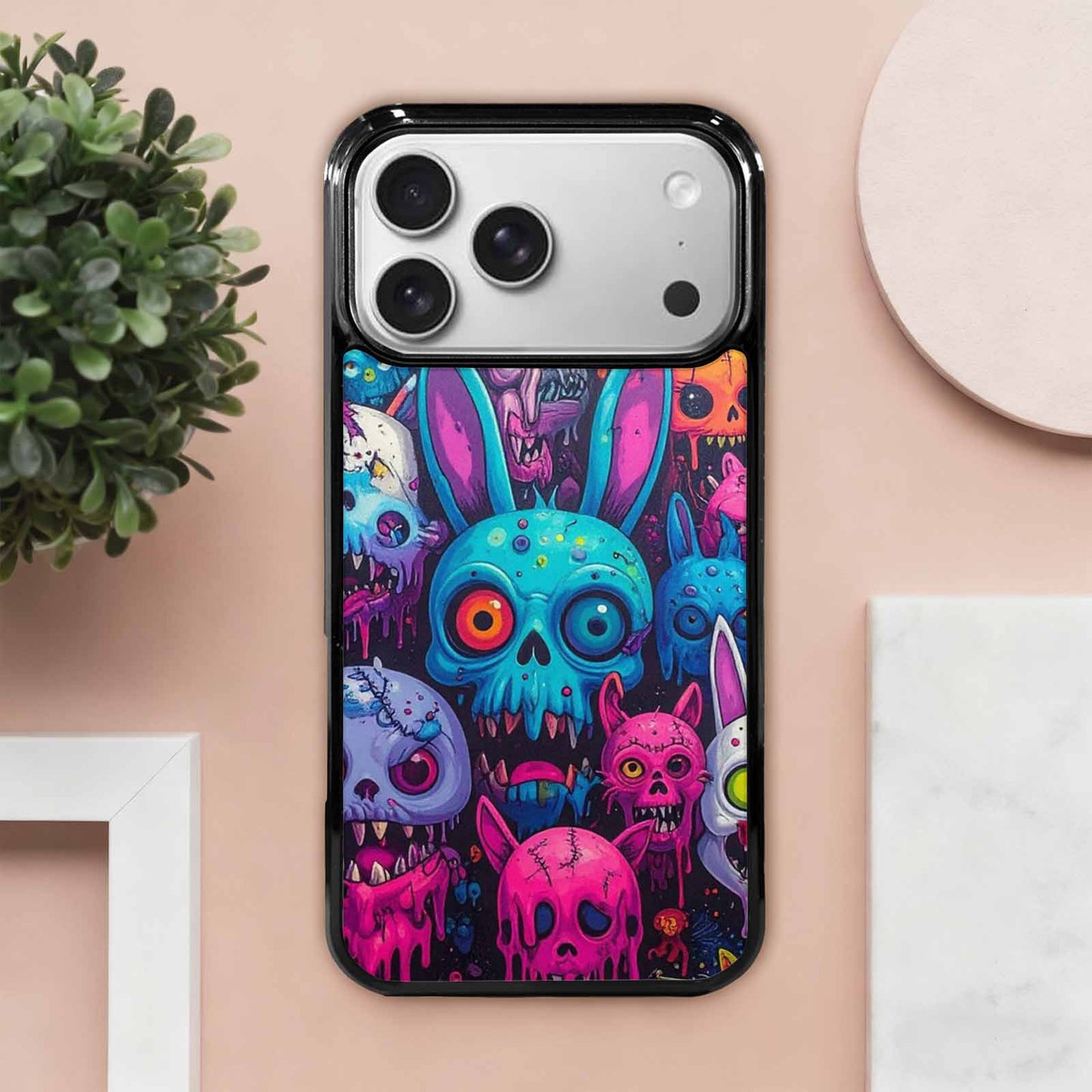 iPhone 17 Pro Max Case — Mixed Toxic Glow Creature Cartoon Cute, Unique Phone Case Design