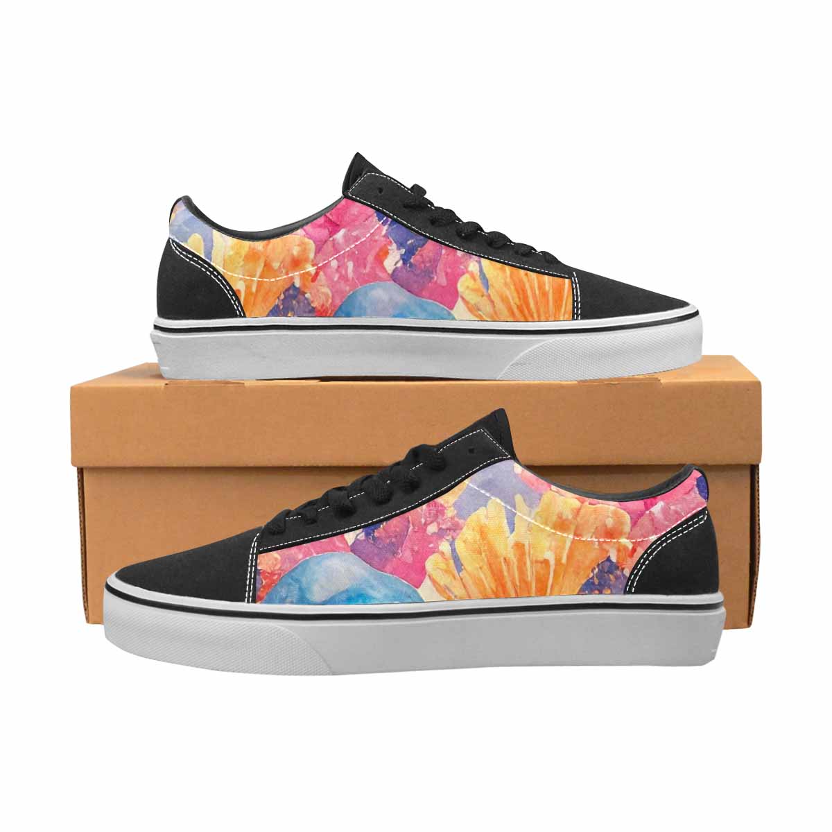 MEN'S Fish Scale Coral Canvas Lace-Up Cottagecore Shoes