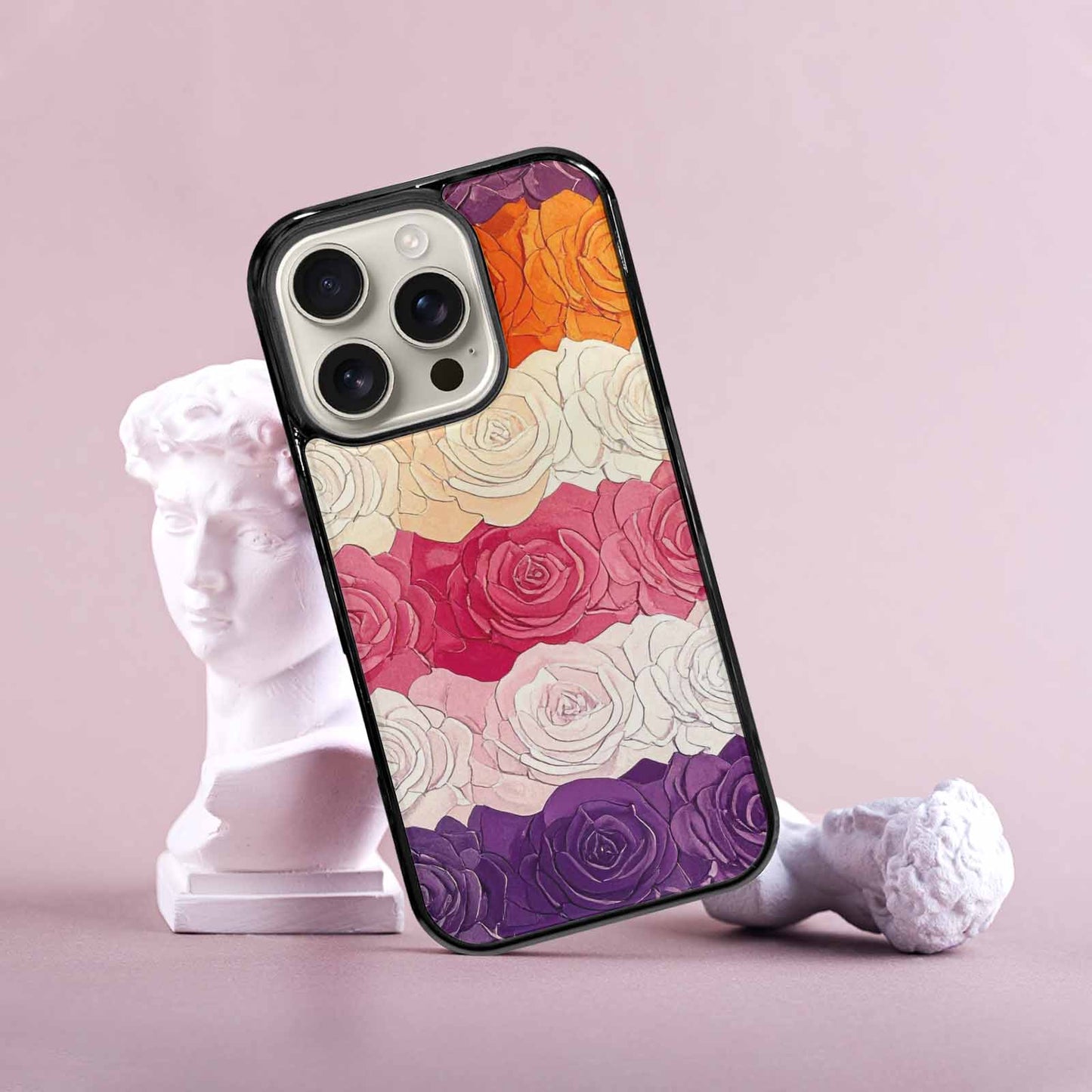 iPhone 16 Pro Case — Lesbian Flag Color Theme Small Rainbow, Original Design Phone Case