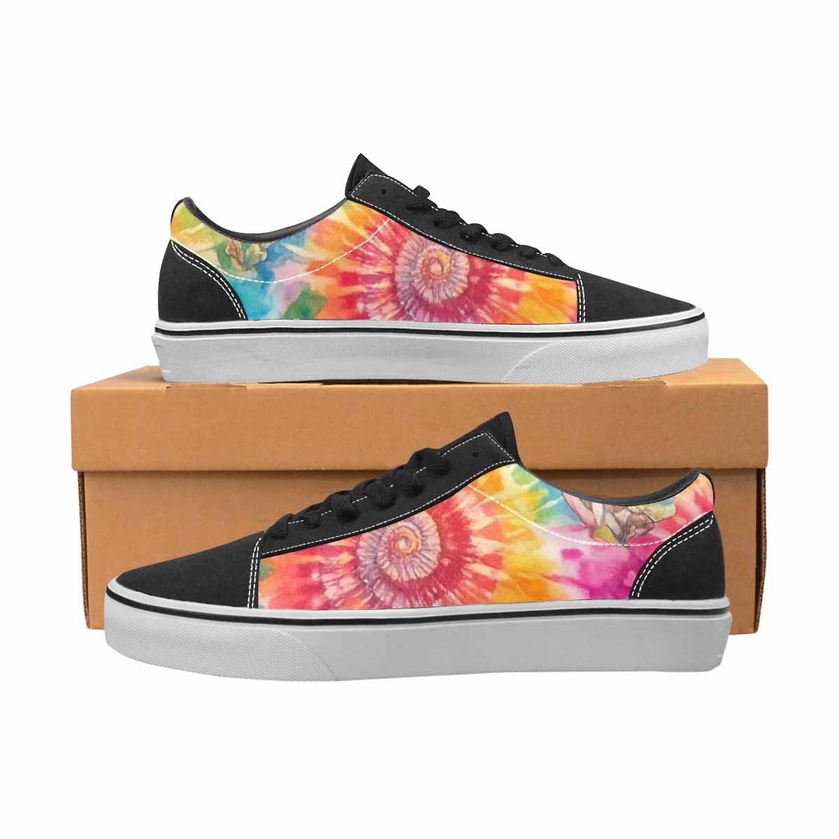 WOMEN'S Mushrooms Tie Dye Lace-Up Canvas Aesthetic Custom Shoes