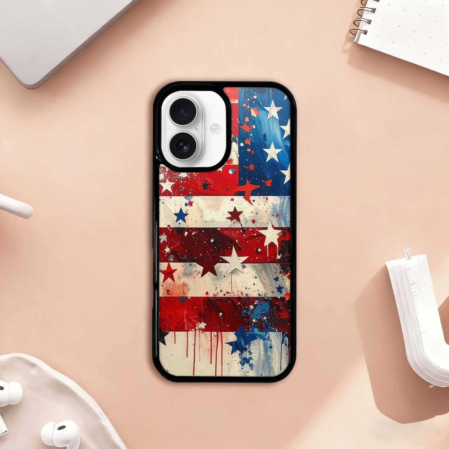 iPhone 17 Case — Patriotic Stars And Stripes Galaxy Space, Original Design Phone Case