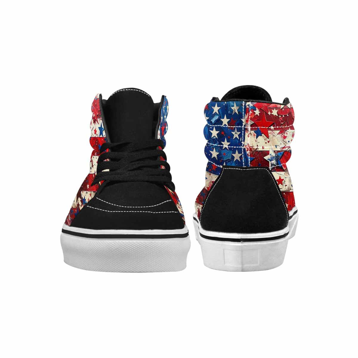 MEN'S Patriotic Stars Stripes High Top Canvas Grunge Custom Shoes