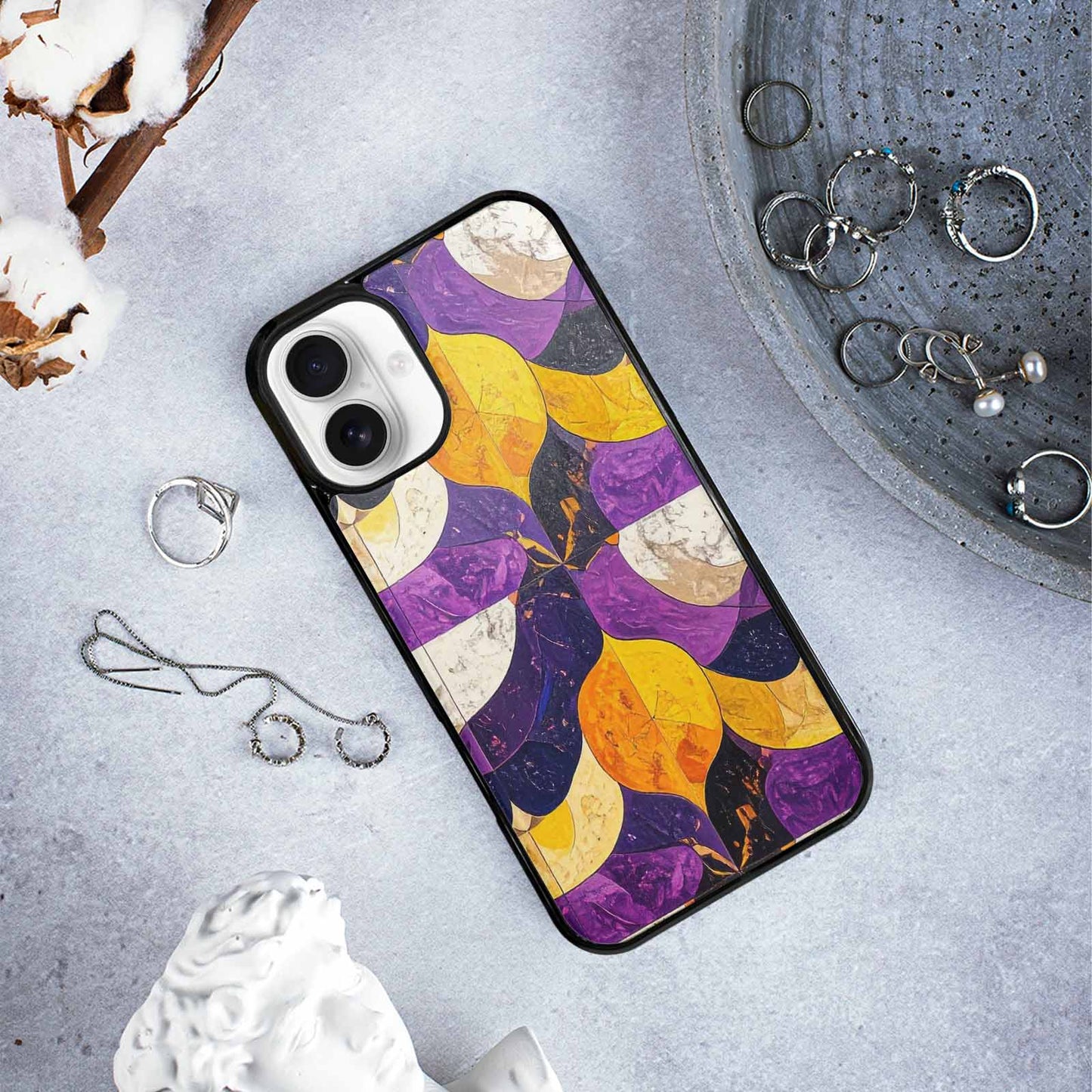 iPhone 16 Plus Case — Nonbinary Flag Color Theme Small Rainbow, Custom Designed Case Cover