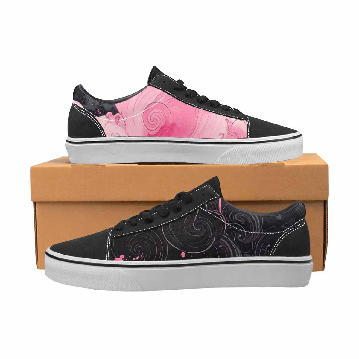 WOMEN'S Van Gogh Swirl Lace-Up Canvas Neon Fantasy Shoes