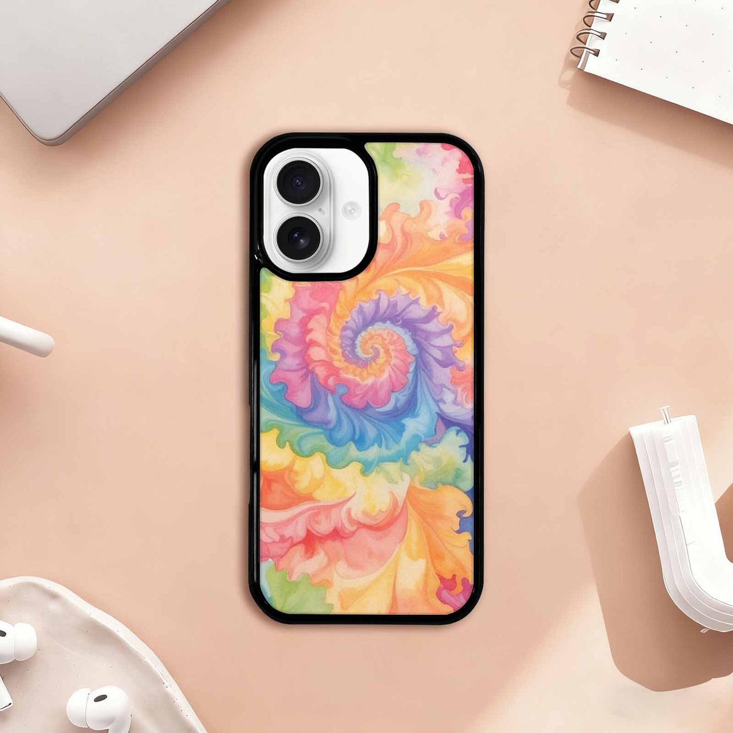 iPhone 17 Case — Tie Dye Swirls Tie Dye Tie, Custom Printed Phone Case
