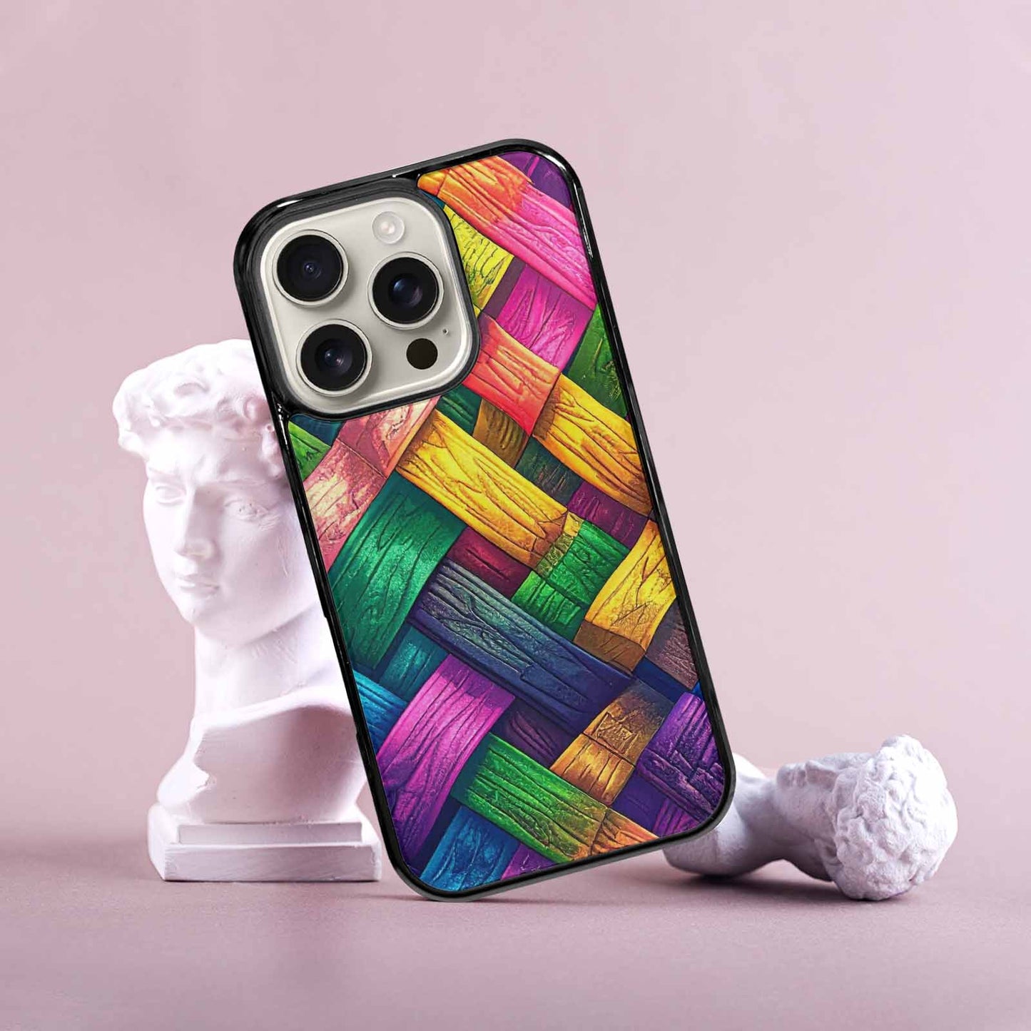 iPhone 16 Pro Case — Polysexual Flag Color Theme Small Rainbow, Custom Printed Phone Case