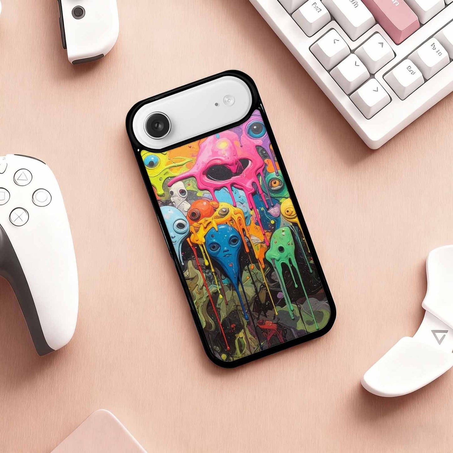 iPhone 17 Air Case — Aliens Camomelting Aliens Patt Alien Scifi, Custom Art Phone Cover