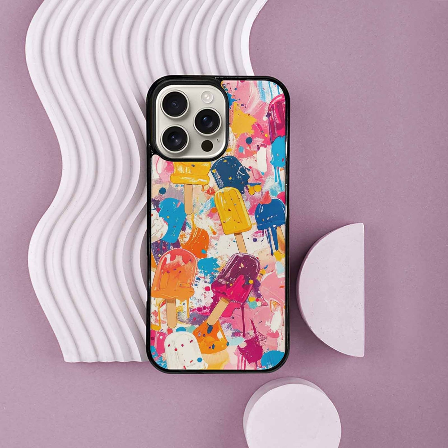 iPhone 16 Pro Max Case — Ice Cream Motif Ice Cream Motifs, Custom Printed Phone Case