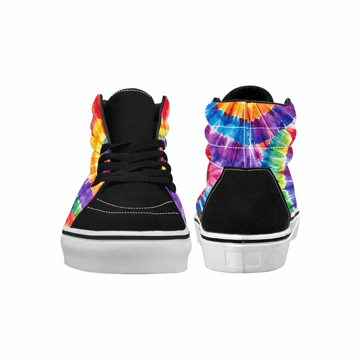 WOMEN'S Tie Dye Rainbow Spiral High Top Canvas Dark Academia Custom Shoes