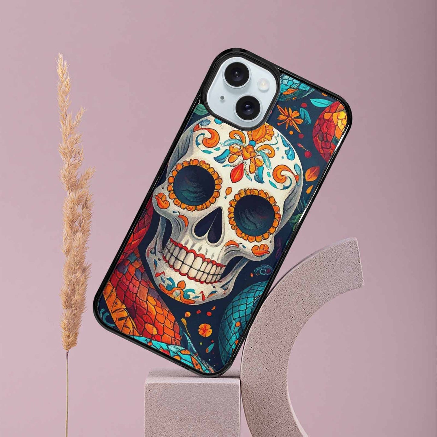 iPhone 15 Plus Case — Snake Skulls Print Alt Custom, Custom Printed Phone Case