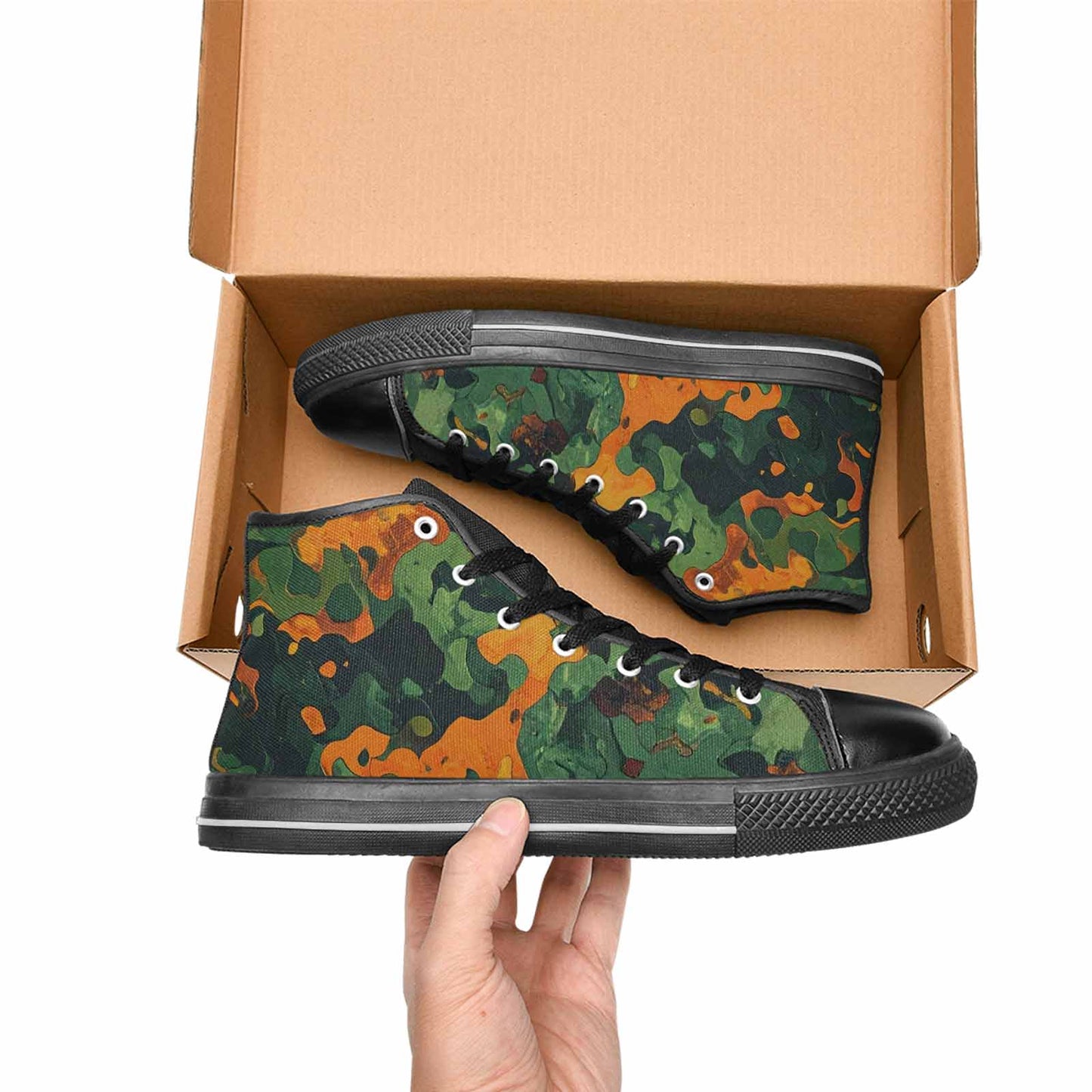 WOMEN'S Military Camouflage Blotch High Top Canvas Aesthetic Custom Shoes