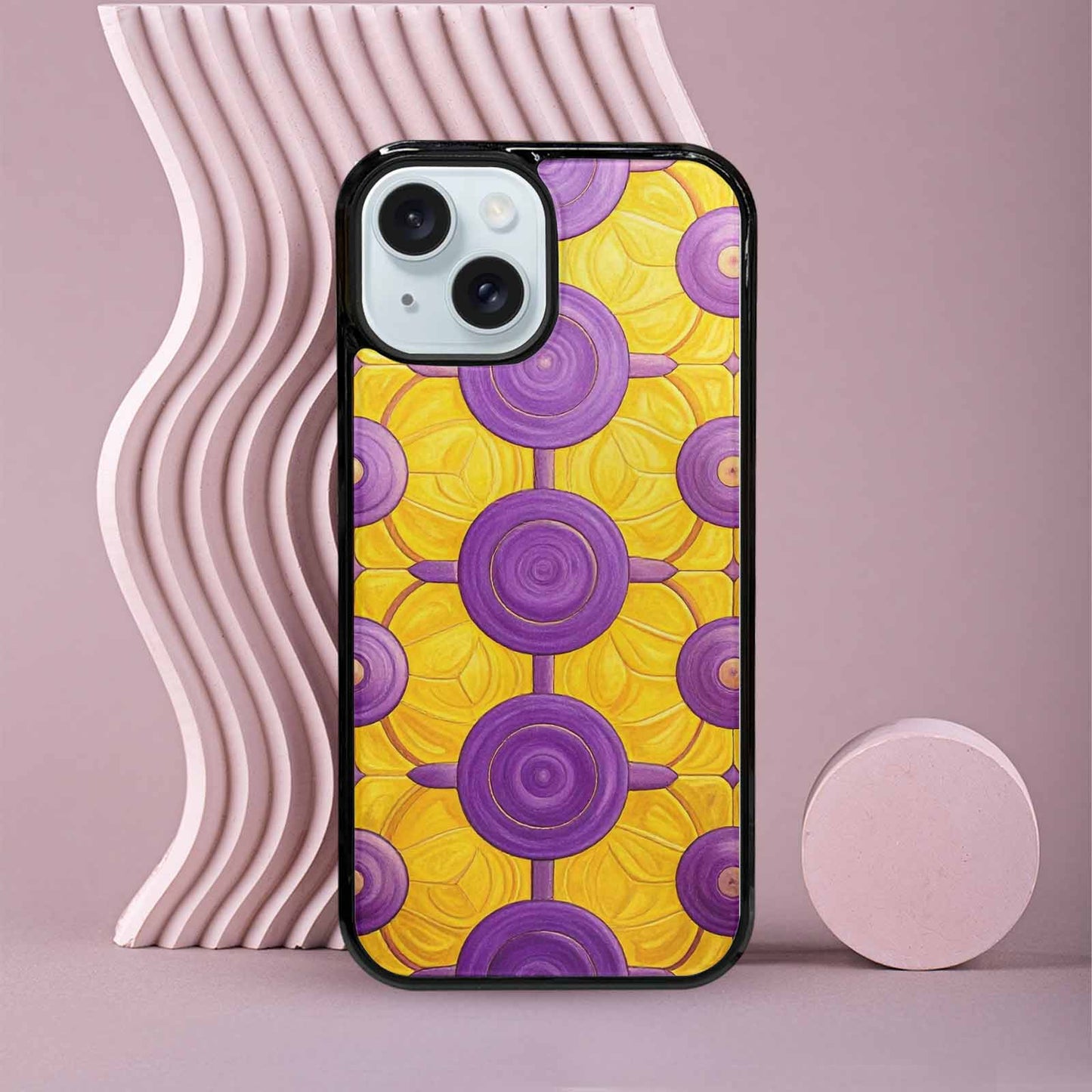 iPhone 15 Case — Intersex Flag Color Theme Small Rainbow, Unique Phone Case Design