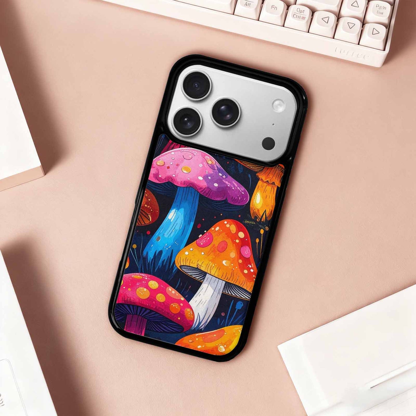 iPhone 17 Pro Case — Vivid Winter Mushroom Seamless Cartoon Cute, Original Design Phone Case