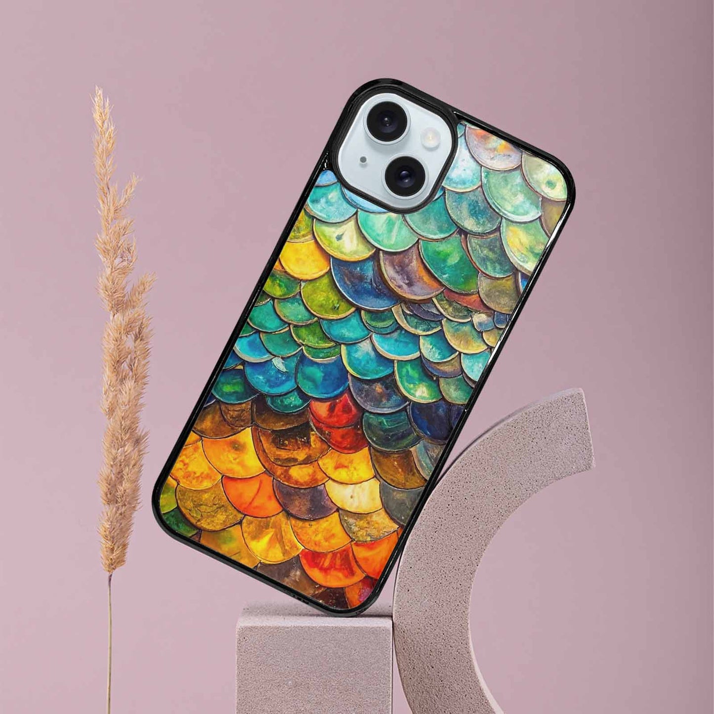 iPhone 15 Plus Case — Reptile Scale Full Color Vibrant Reptile, Custom Phone Case