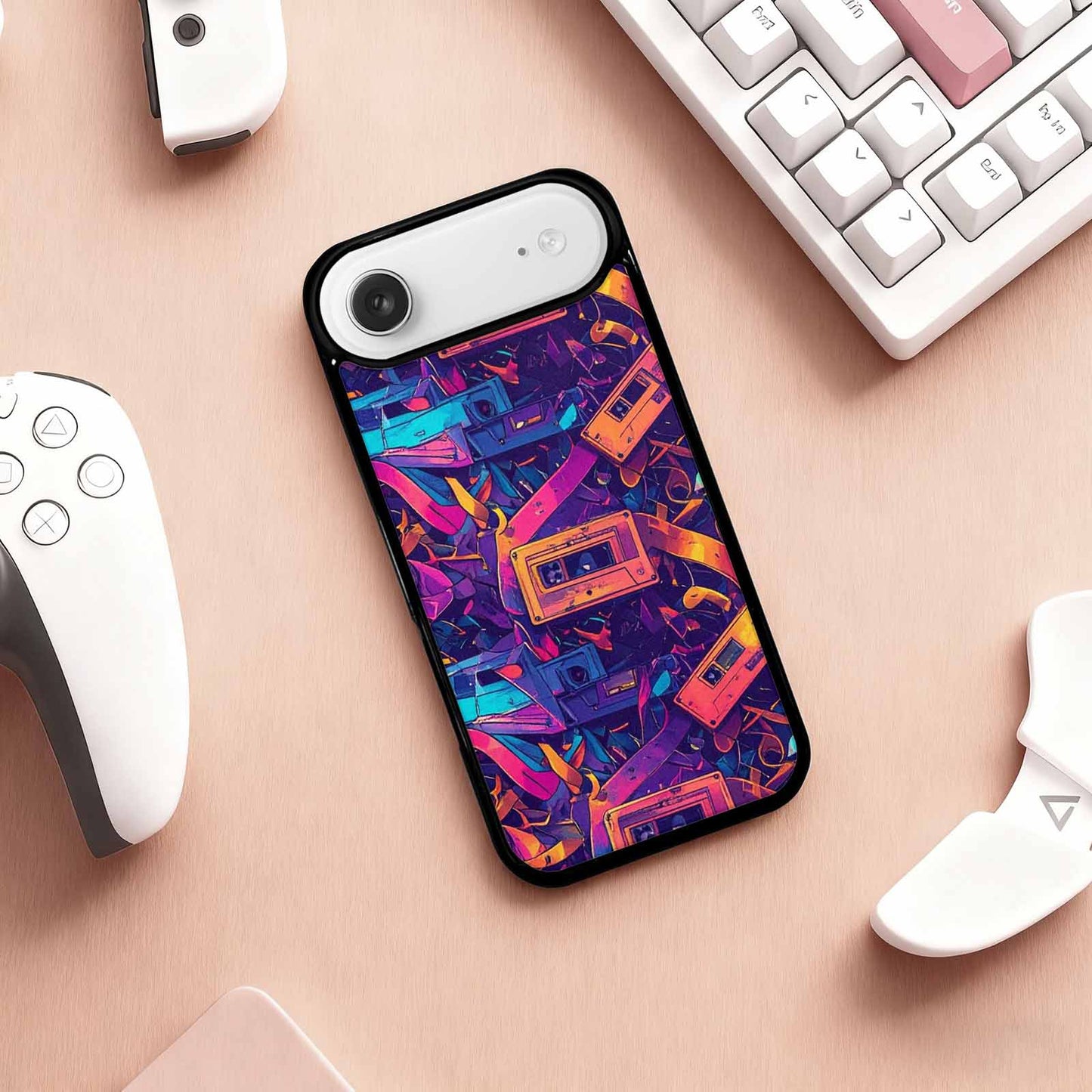iPhone 17 Air Case — Retro Cassette Tape Pattern Hundreds Retro, Customized Protective Case