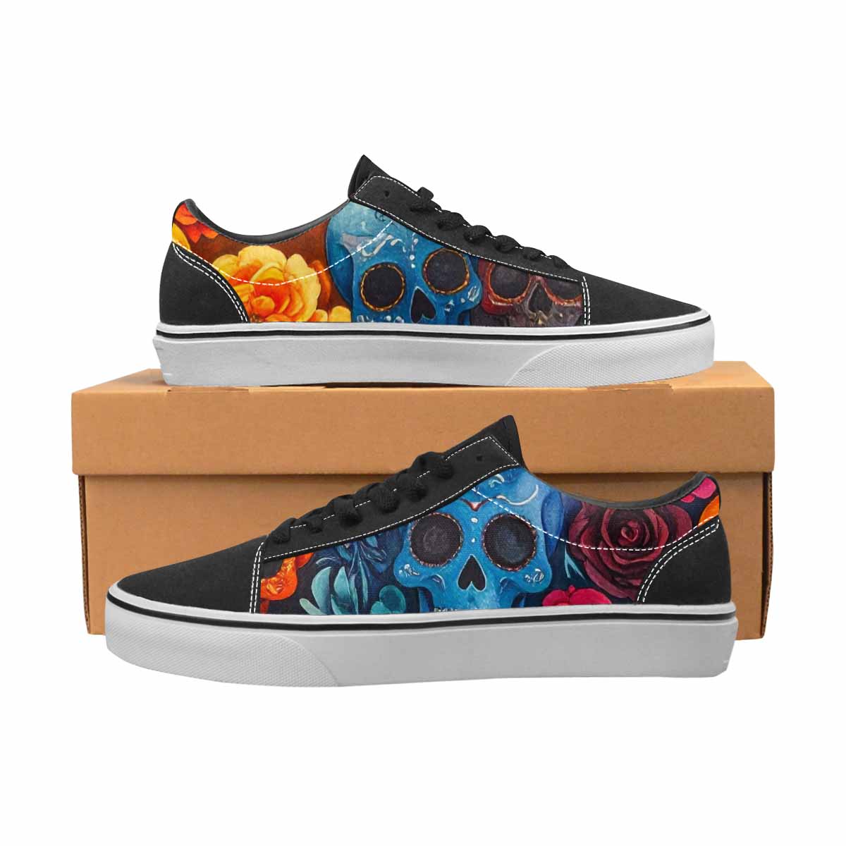 MEN'S Skull Canvas Lace-Up Vivid Sneakers