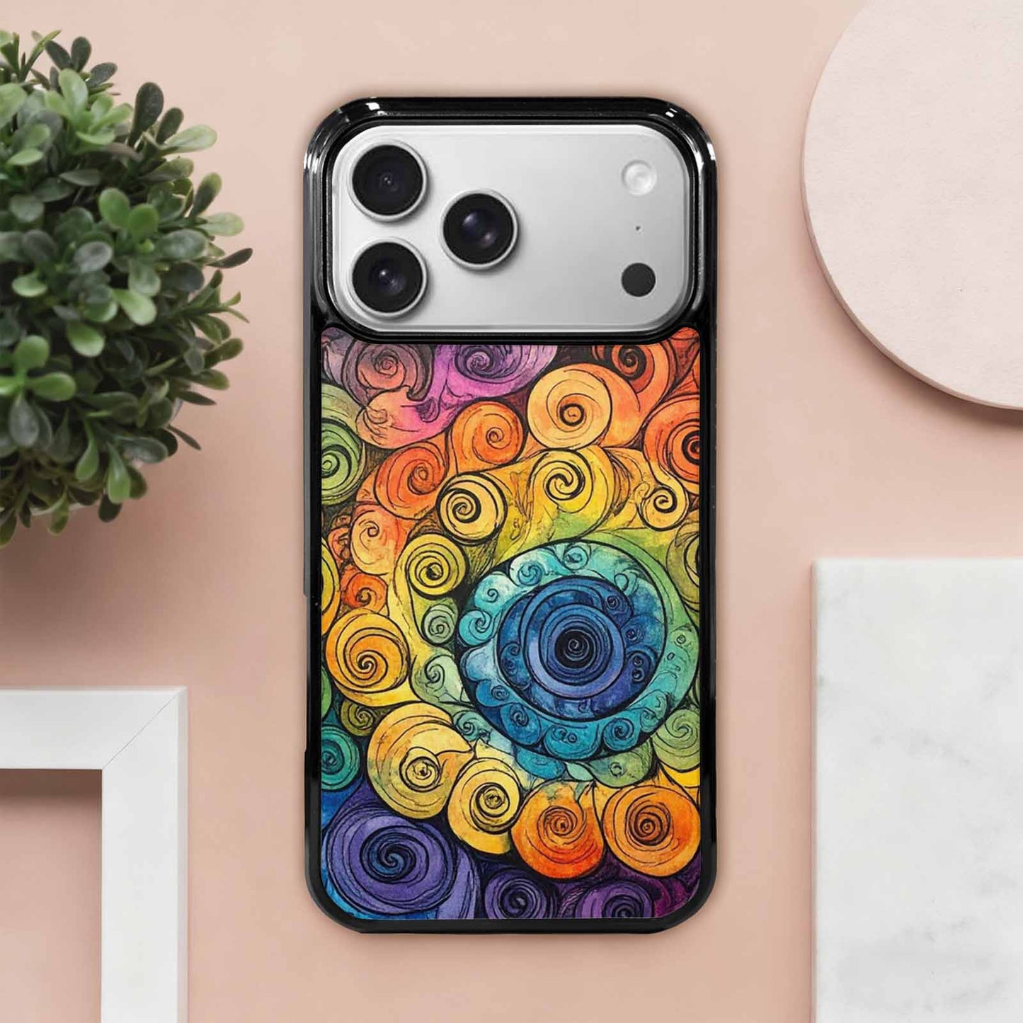 iPhone 17 Pro Max Case — Tie Dye Swirls (black Tie Dye, Custom Phone Case