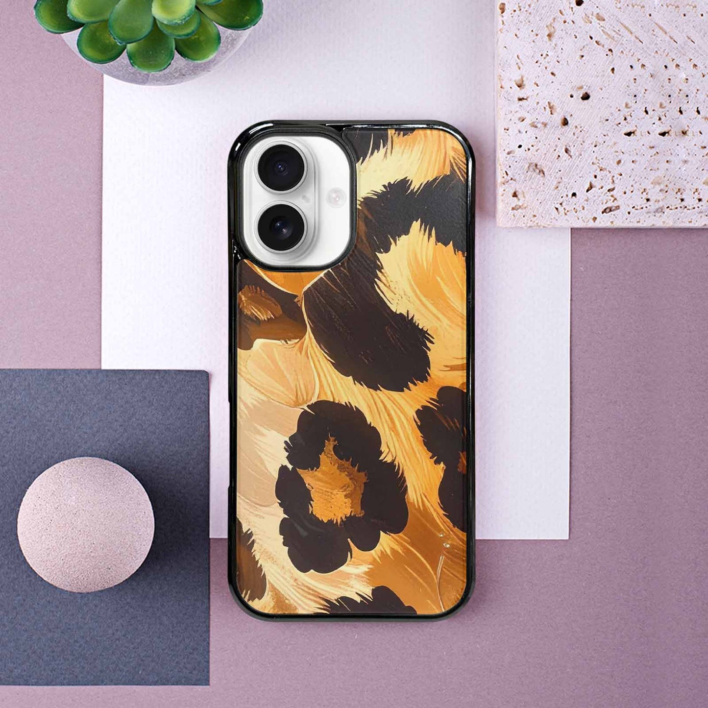 iPhone 16 Case — Leopard Soft Airbrush Gradient, Original Design Phone Case