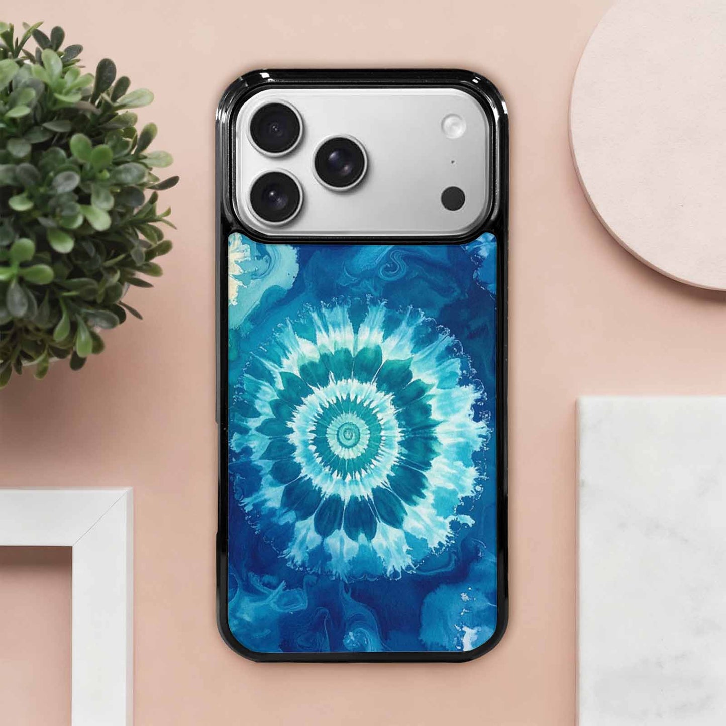 iPhone 17 Pro Max Case — Tie Dye Ocean Blues Tie Dye, Customized Protective Case