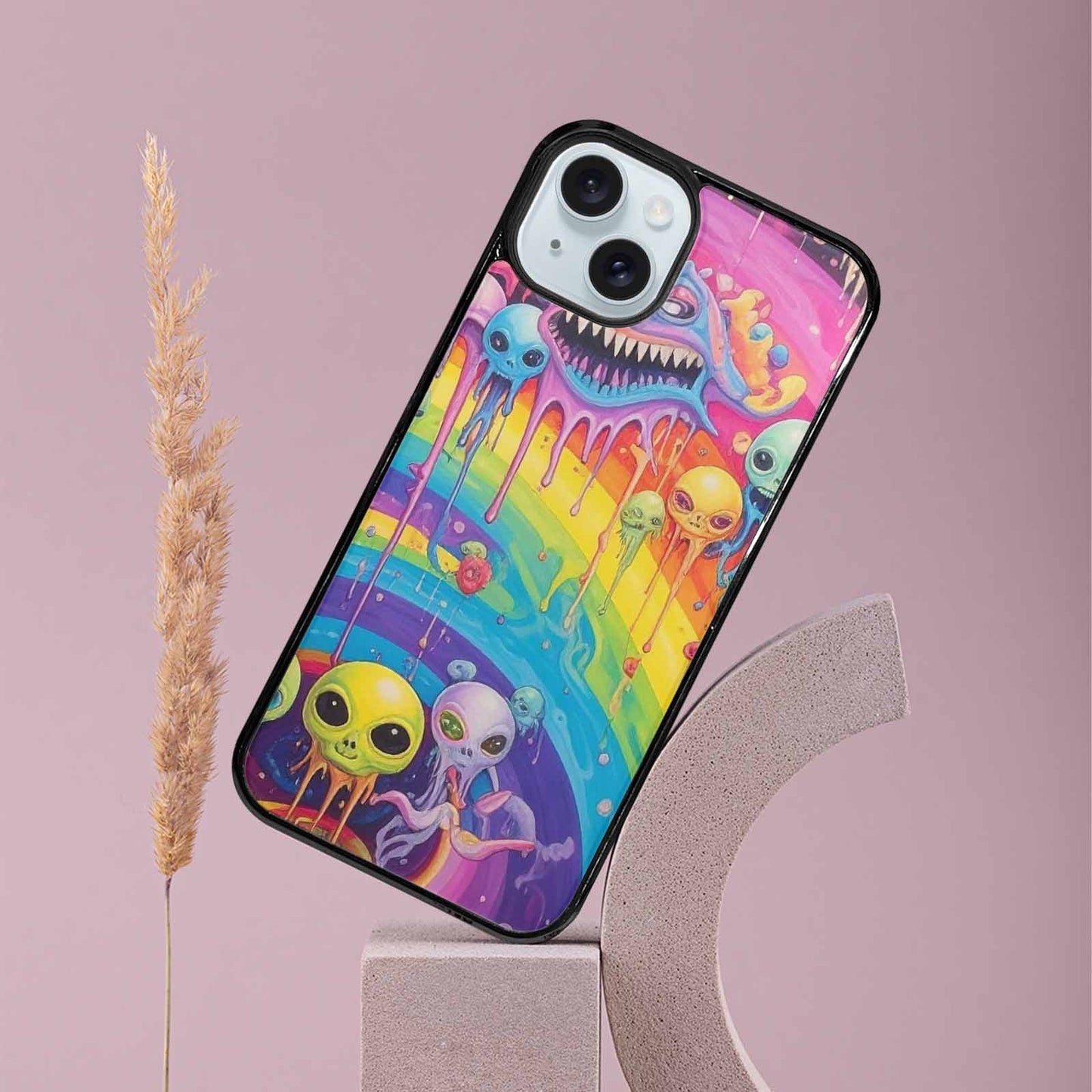 iPhone 15 Plus Case — Aliens Tie Dyemelting Aliens P, Custom Art Phone Cover