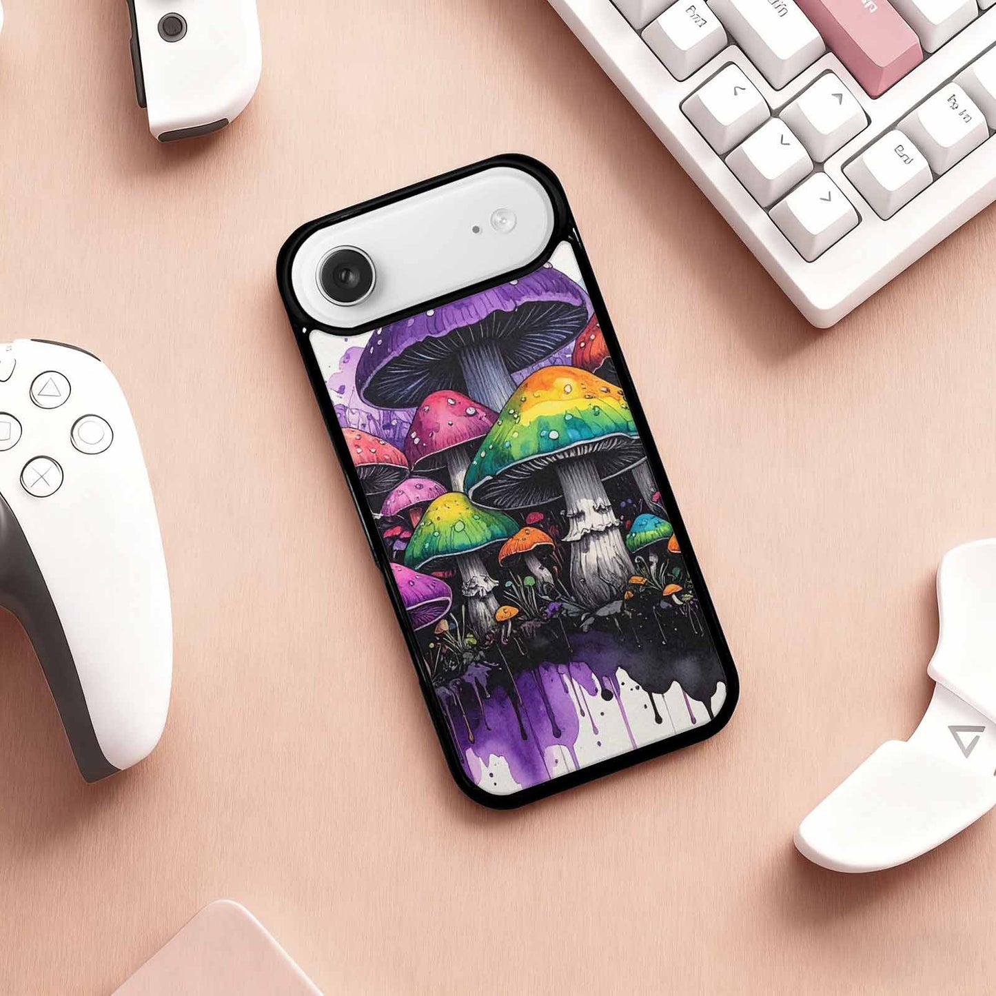 iPhone 17 Air Case — Black Purple Ink Rainbow Drip Original, Customized Protective Case