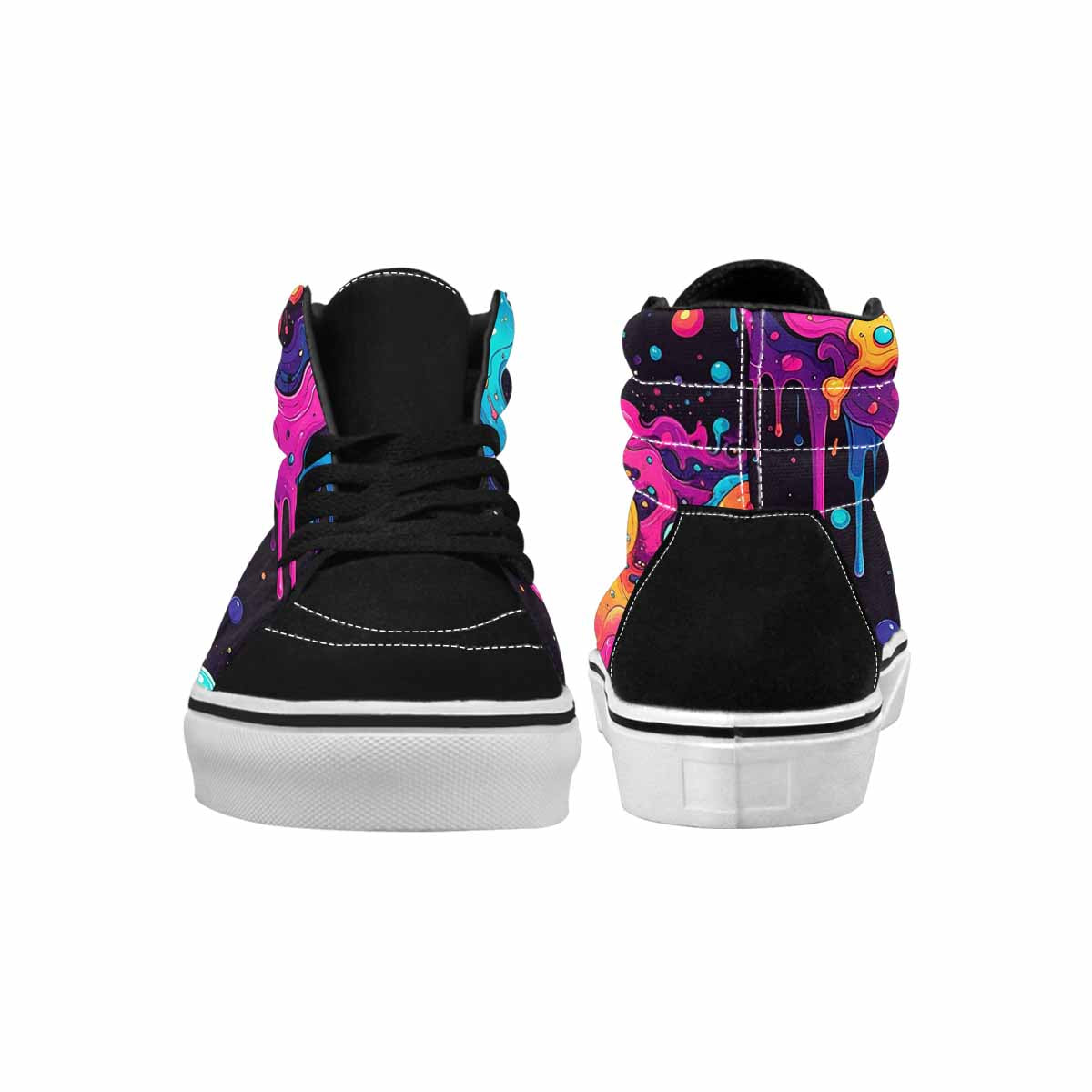 WOMEN'S Neon Drip Galaxy High Top Canvas Vivid Custom Sneakers