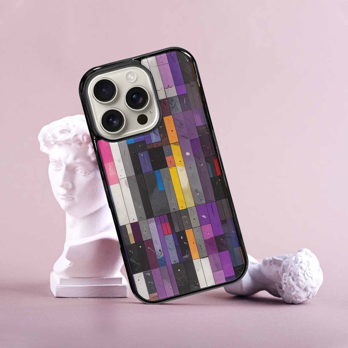 iPhone 16 Pro Case — Asexual Flag Color Theme Small Rainbow, Custom Art Phone Cover