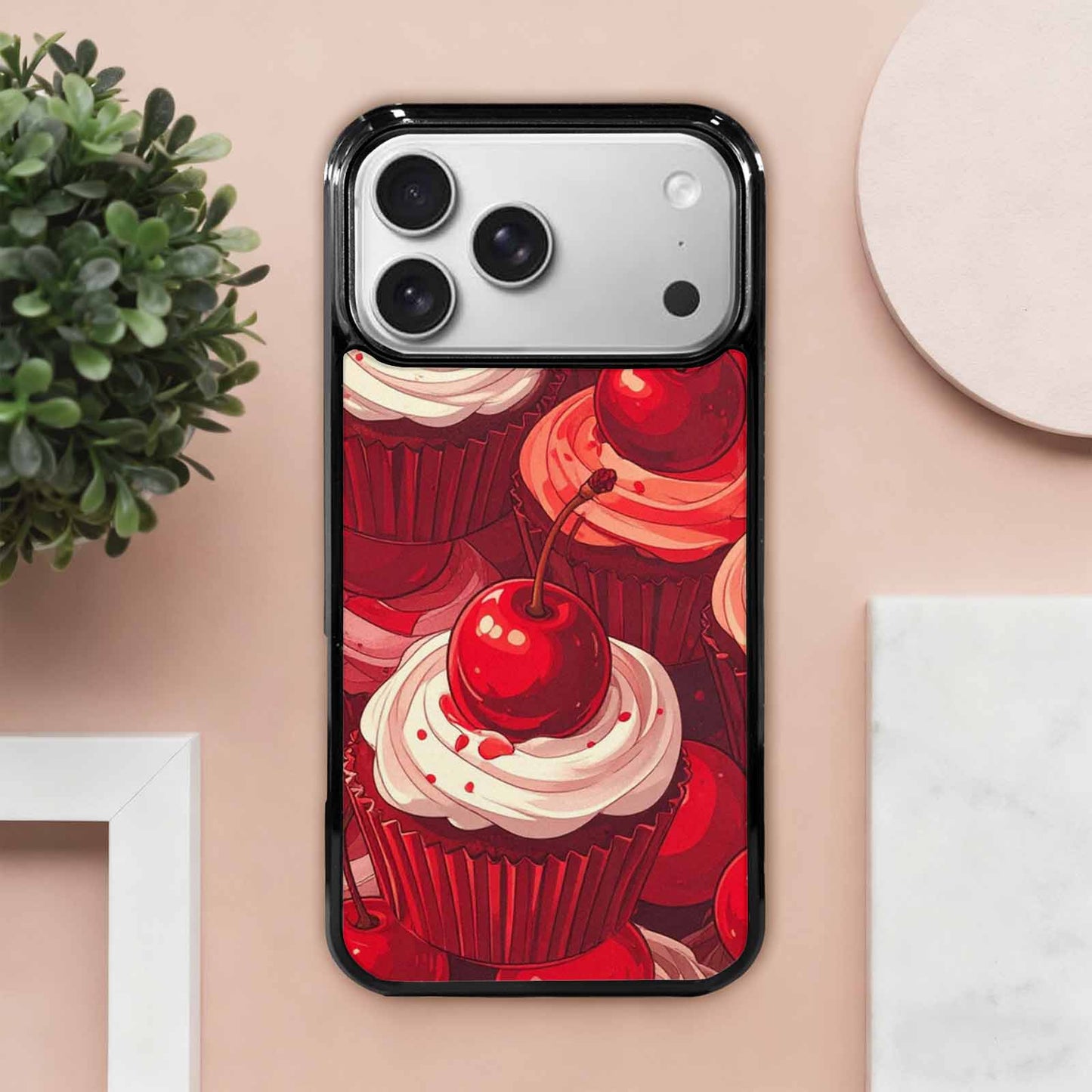 iPhone 17 Pro Max Case — Retro Cherry Cupcake Retro Vintage, Custom Print Case Cover