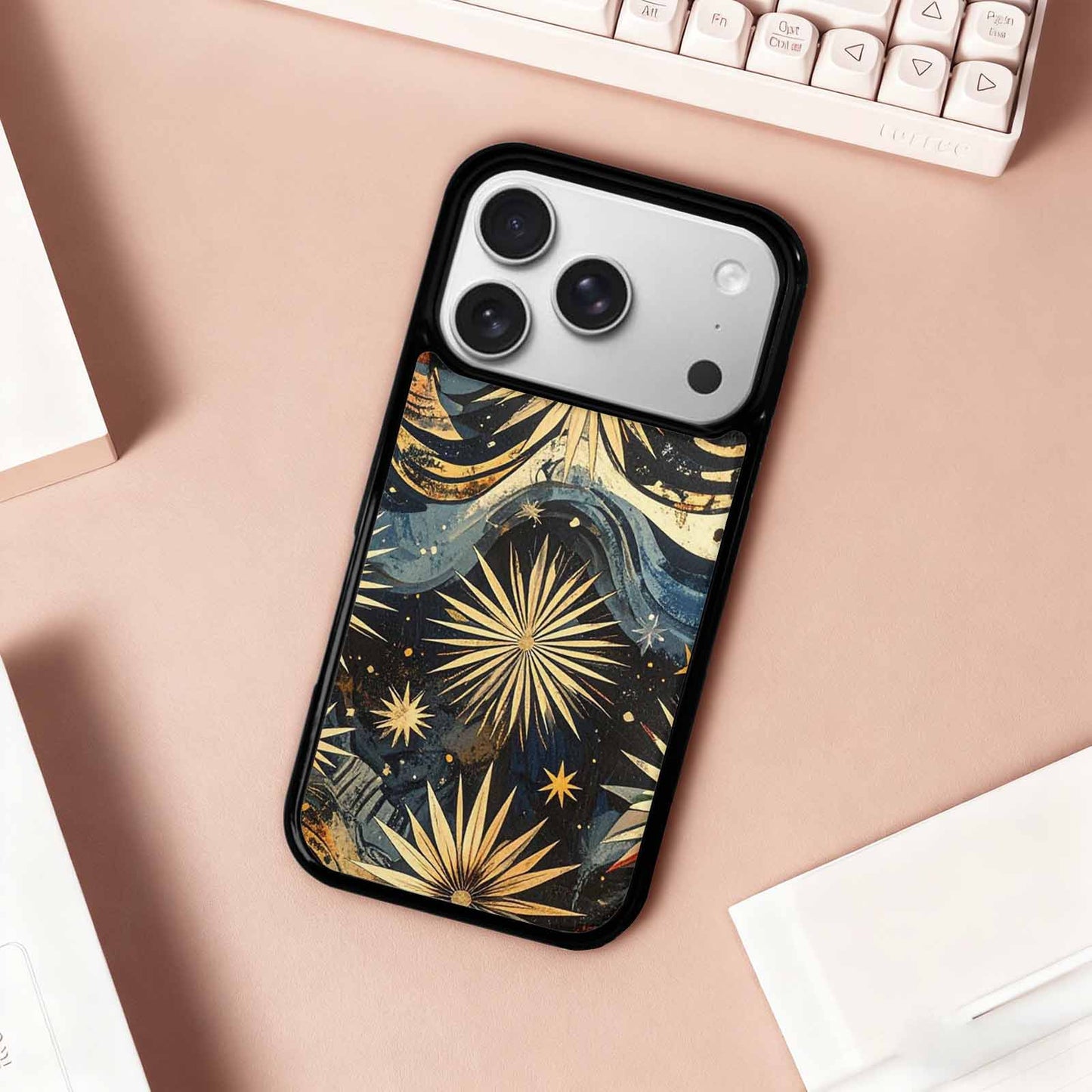 iPhone 17 Pro Case — Retro Zebra Print Star Animal Print, Custom Designed Case Cover