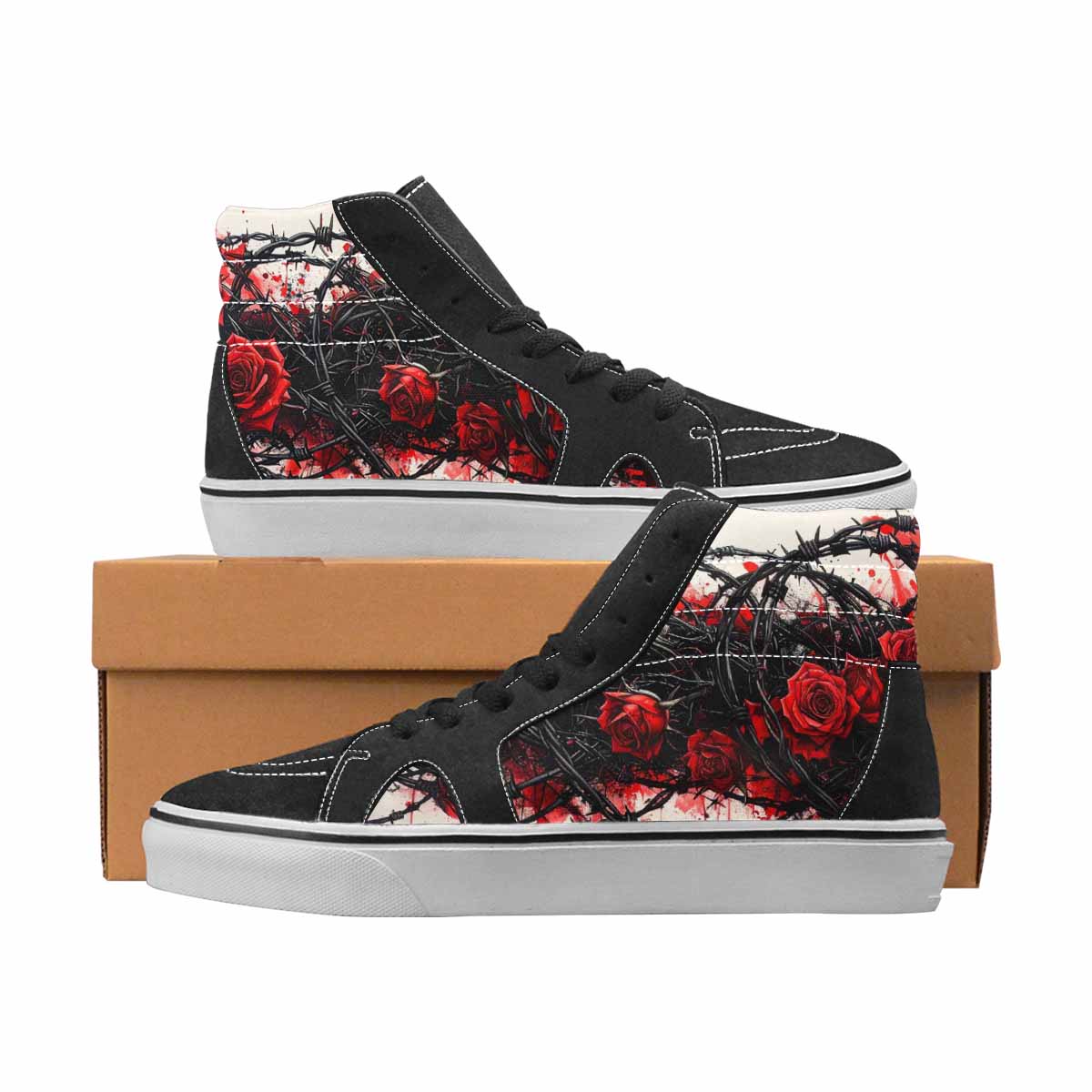 Barbed Wire Coil Customized Sneakers | Women's | Freaky Shoes®