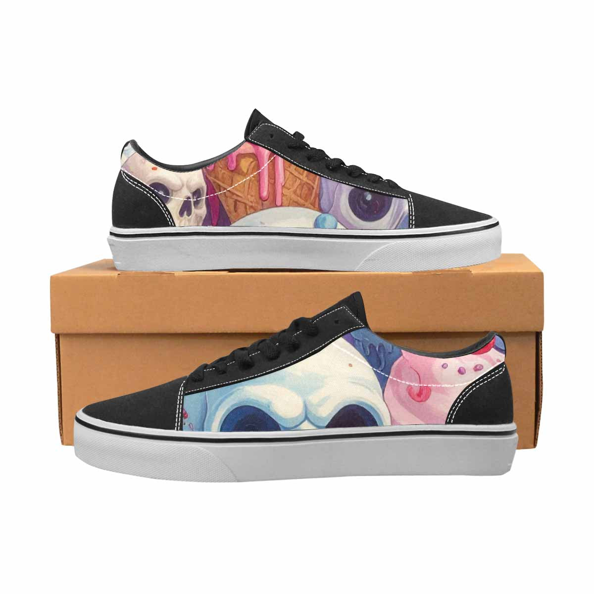 WOMEN'S Ice Cream Monsters Lace-Up Canvas Neon Fantasy Shoes