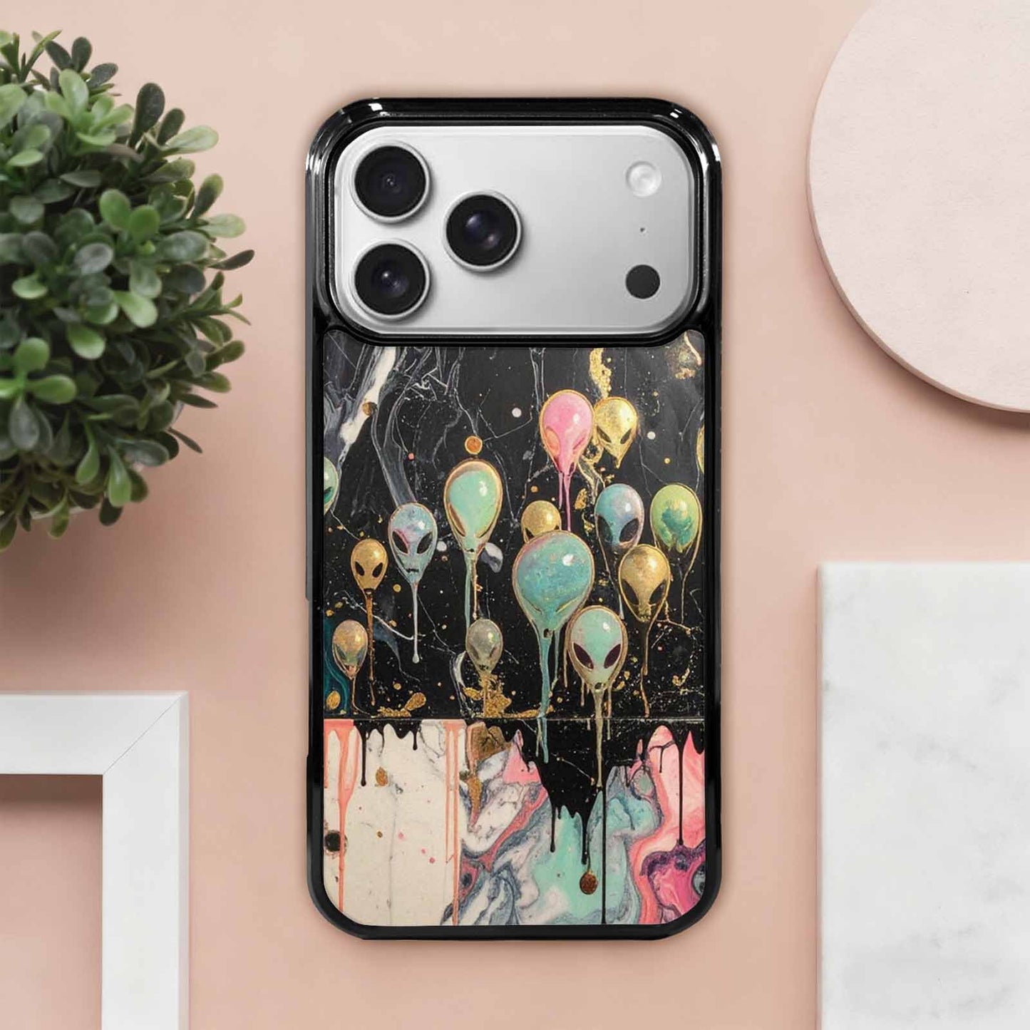 iPhone 17 Pro Max Case — Aliens Marblemelting Aliens Pa Alien Scifi, Personalized Phone Case