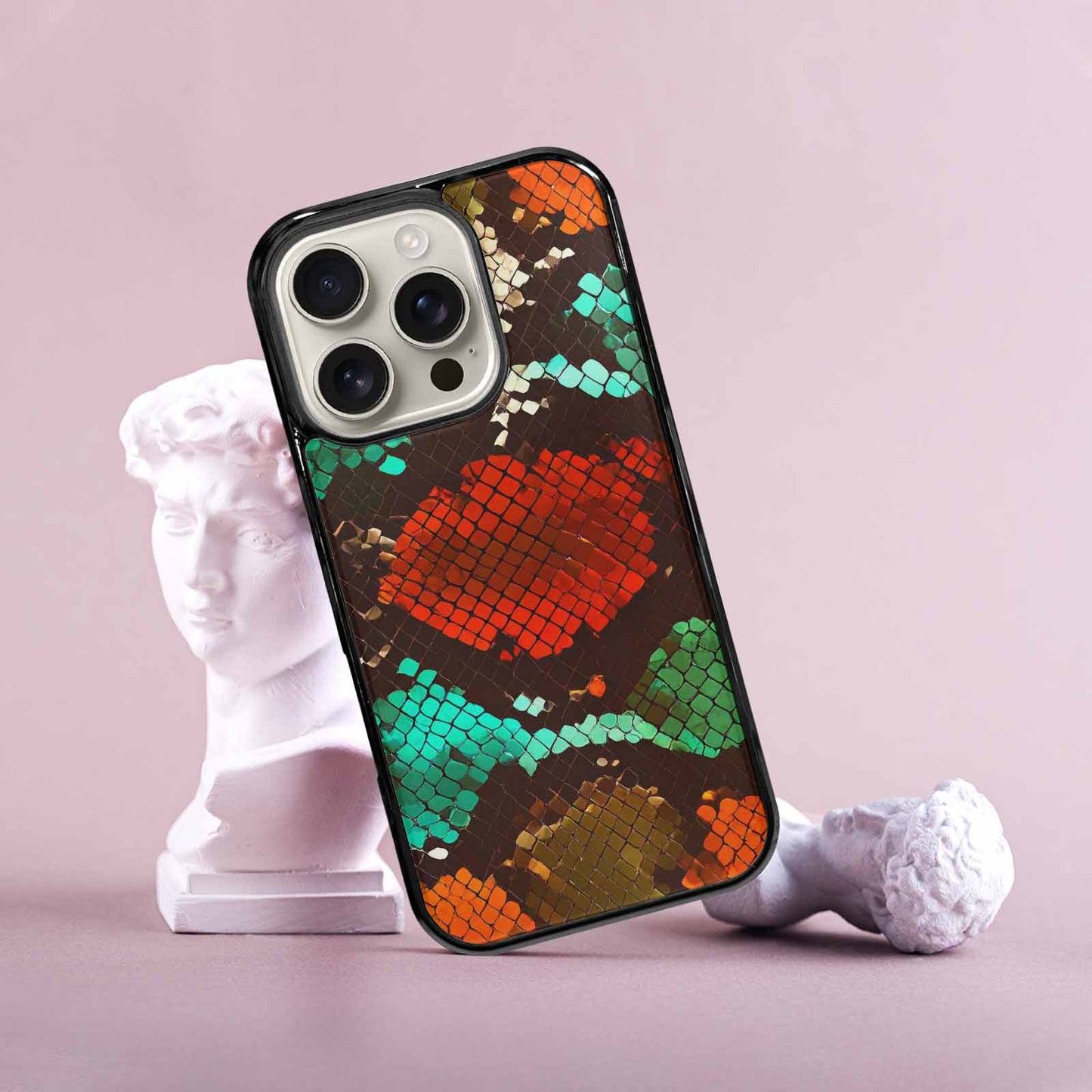 iPhone 16 Pro Case — Dark Snake Print, Custom Printed Phone Case