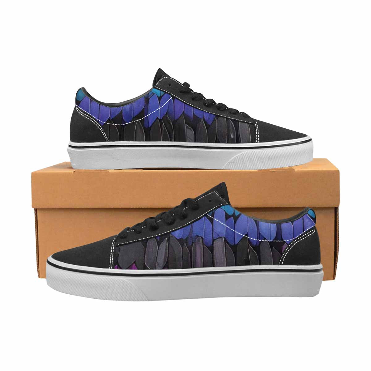 MEN'S Asexual Flag Color Canvas Lace-Up Vibrant Chaos Custom Sneakers